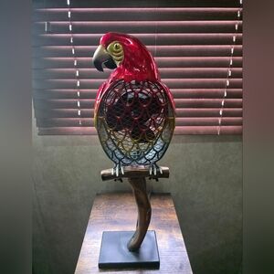 Vibrant METAL Deco Breeze Parrot Table Fan Retired Piece Stay Cool & Stylish